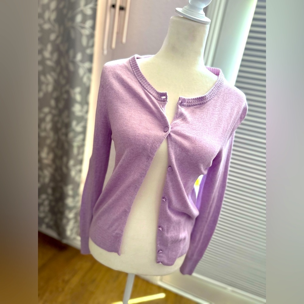 Joe fresh purple cardigan button up size small